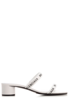 Balenciaga Logo-print Leather Sandals In White