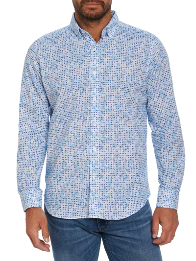 Robert Graham Tailored Fit Westbrook Woven Printed Shirt In Blue