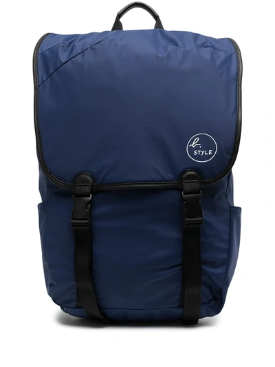 Agnès B. Logo-print Backpack In Blue