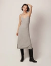 Another Tomorrow Cashmere Slip Dress In Heather Grey