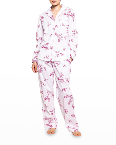 Petite Plume English Rose Pajama Set In White