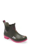 Joules Wellibob Short Rain Boot In Khaki Chicken