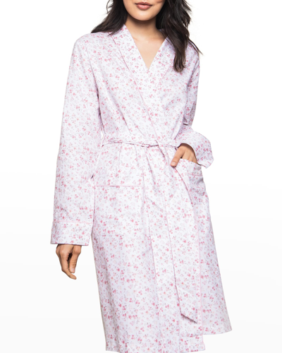 Petite Plume Dorset Floral Cotton Dressing Gown In White
