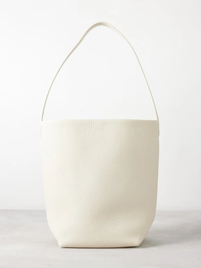 The Row N/s Park Medium Textured-leather Tote In Ivory