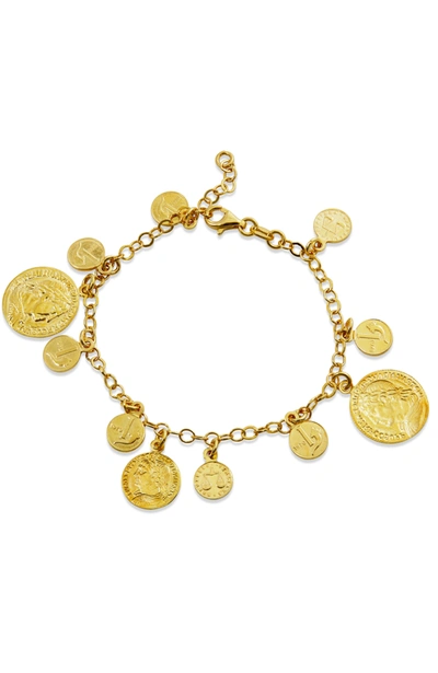 Savvy Cie Jewels Italian Vermeil Coin Bracelet In Yellow