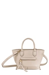 Longchamp Small Mailbox Leather Top Handle Bag In Chalk