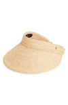 Helen Kaminski 'kirsten' Packable Raffia Visor In Natural