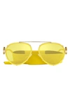 Versace 61mm Pilot Sunglasses In Yellow/ Yellow Mirror Gold