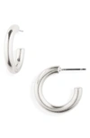 Madewell Small Chunky Hoop Earrings In Light Silver Ox