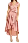 Lulus Fallen For You Satin High-low Dress In Rose