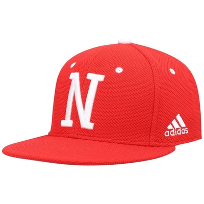 Adidas Originals Adidas Scarlet Nebraska Huskers Logo On-field Baseball Fitted Hat