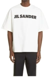 Jil Sander Brand Graphic Tee In Natural