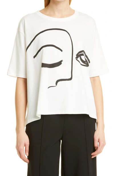 Masai Copenhagen Doreann Cotton Abstract Graphic Tee In Cream