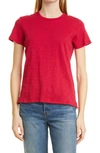 Atm Anthony Thomas Melillo Schoolboy Cotton Crewneck T-shirt In Cranberry