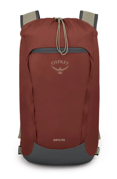 Osprey Daylite® Cinch Backpack In Acorn Red/ Tunnel Vision Grey