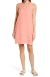 Tommy Bahama Two Palms Ruffle Linen Shift Dress In Pink
