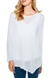 Nic + Zoe Nic+zoe Petite Featherweight Angle Linen-blend Sweater In Nocolor