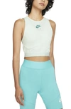 Nike Air Crop Rib Tank In Barely Green/ Washed Teal