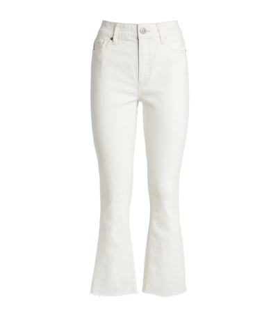 Paige Colette High Rise Cropped Flare Jeans In Golden Sand In Crisp White