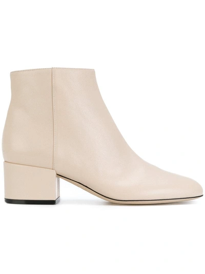 Sergio Rossi Zipped Ankle Boots In Neutrals