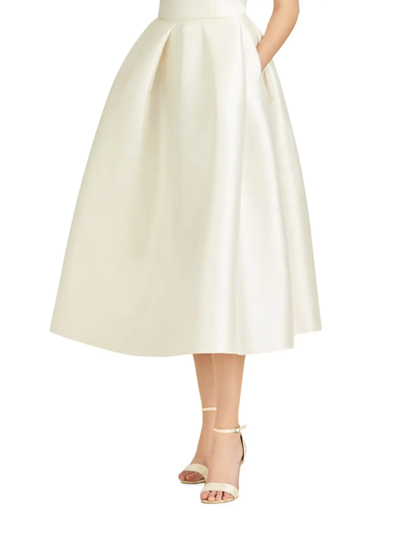Sachin & Babi Leighton Flared Satin Midi-skirt In Off White