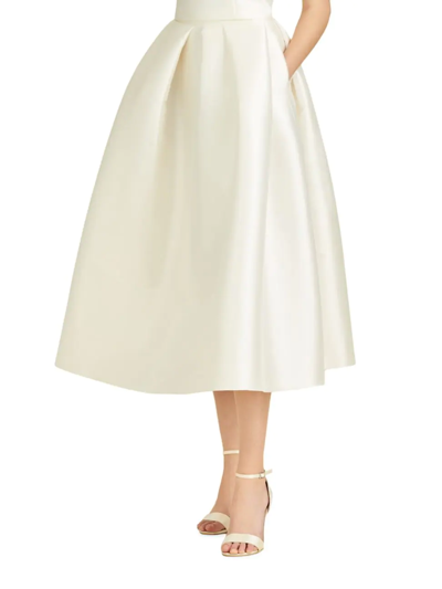 Sachin & Babi Leighton Flared Satin Midi-skirt In Ivory