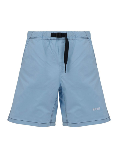 Msgm Shorts In Light Blue