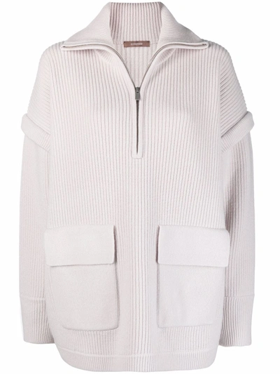 12 Storeez Knitted Windbreaker Jacket In Grey