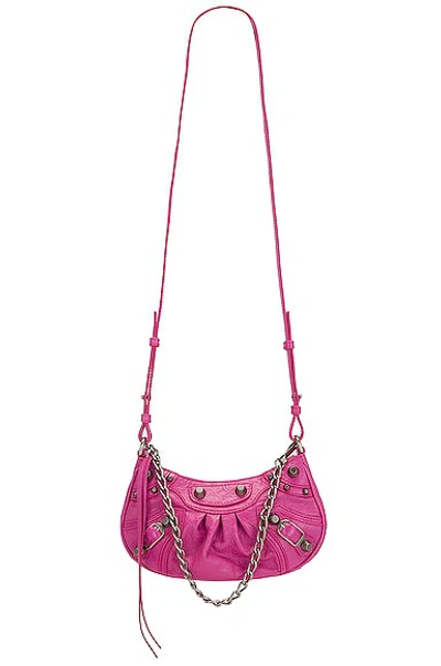 Balenciaga Le Cagole Mini Leather Shoulder Bag In Lipstick Pink