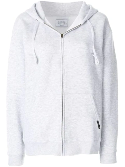 Forte Couture Oversized Zip Up Hoodie In Grey