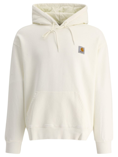 Carhartt Nelson Logo-patch Pullover Hoodie In White