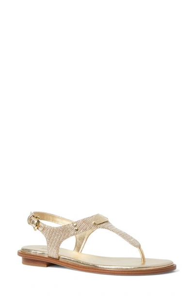 Michael Michael Kors 'plate' Thong Sandal In Pale Gold/ Gold