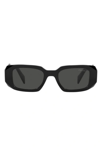 Prada 51mm Rectangular Sunglasses In Black