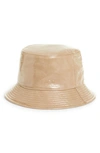 Stand Studio Vida Faux Leather Luminous Bucket Hat In Sand