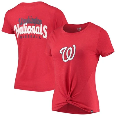 New Era Red Washington Nationals 2-hit Front Twist Burnout T-shirt