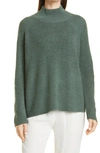 Eileen Fisher Raglan Sleeve Merino Wool Turtleneck Sweater In Cypress
