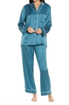 Papinelle Silk Pajamas In Deep Teal