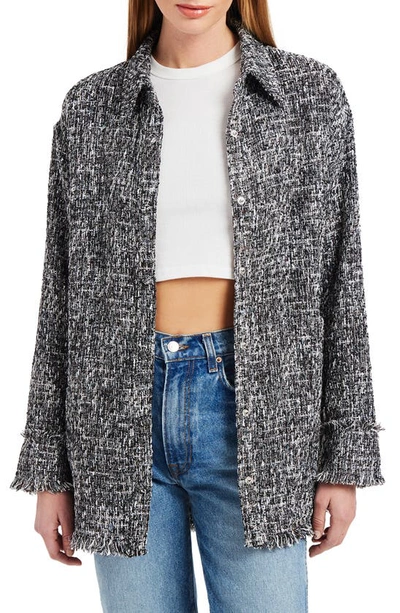 Apparis Misty Shacket In Noir Tweed