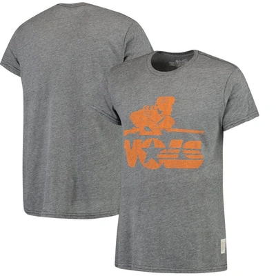 Retro Brand Original  Heathered Grey Tennessee Volunteers Vintage Musketeer Tri-blend T-shirt In Heather Grey