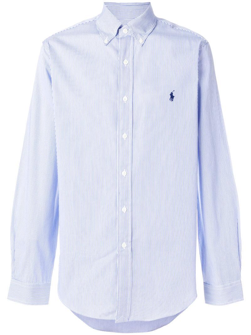 Polo Ralph Lauren Striped Button Down Shirt In Blue | ModeSens