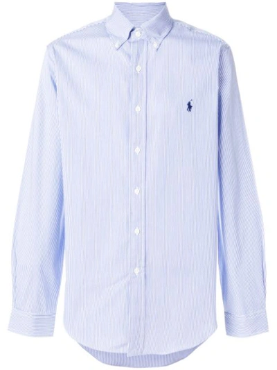 Polo Ralph Lauren Striped Button Down Shirt In Blue