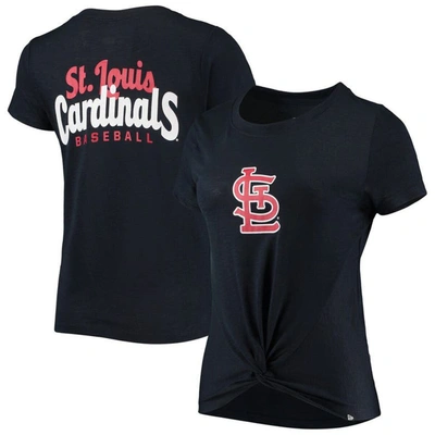 New Era Navy St. Louis Cardinals 2-hit Front Twist Burnout T-shirt
