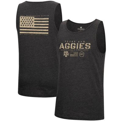 Colosseum Heathered Black Texas A&m Aggies Military Appreciation Oht Transport Tank Top In Heather Black