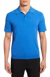 Theory Goris Short Sleeve Polo In Puce Blue