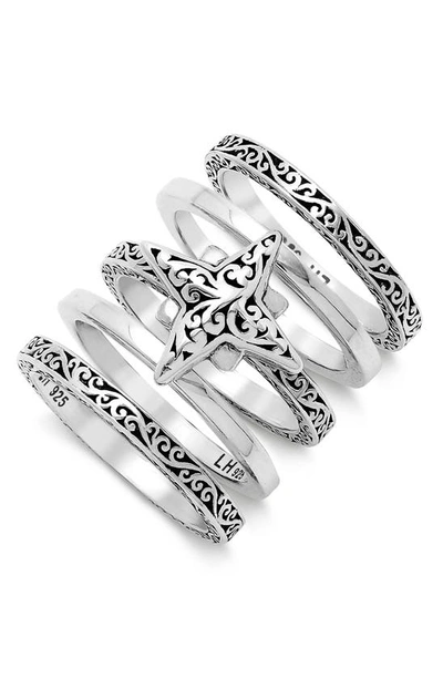 Lois Hill Star Bright Set Of 5 Stacking Rings In Silver