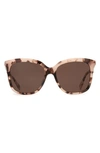 Mohala Eyewear Keana Special Low 54mm Polarized Square Sunglasses In Cherry Blossom Tortoise