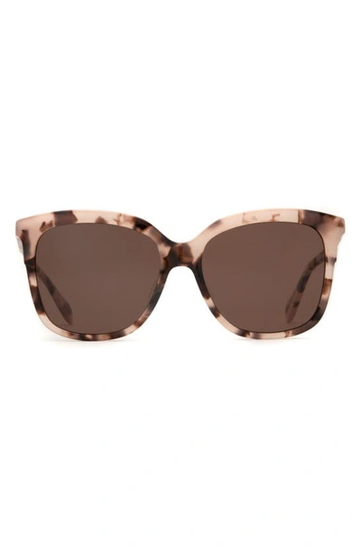 Mohala Eyewear Keana Special Low 54mm Polarized Square Sunglasses In Cherry Blossom Tortoise