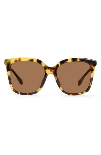 Mohala Eyewear Keana Special Low 54mm Polarized Square Sunglasses In Lilikoi Tortoise