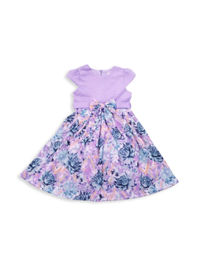Joe-ella Kids' Floral Print Party Dress In Purple