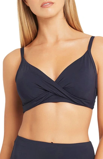 Sea Level Twist Front Dd- & E-cup Underwire Bikini Top In Night Sky